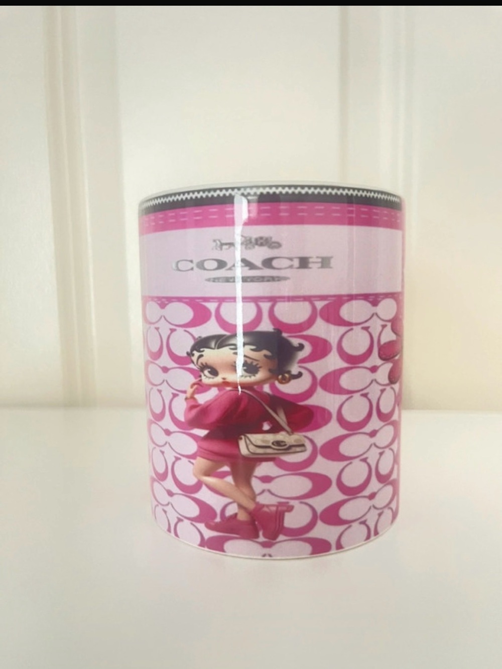 Coach Pink Betty Boop Signature Canister (Pink, White)